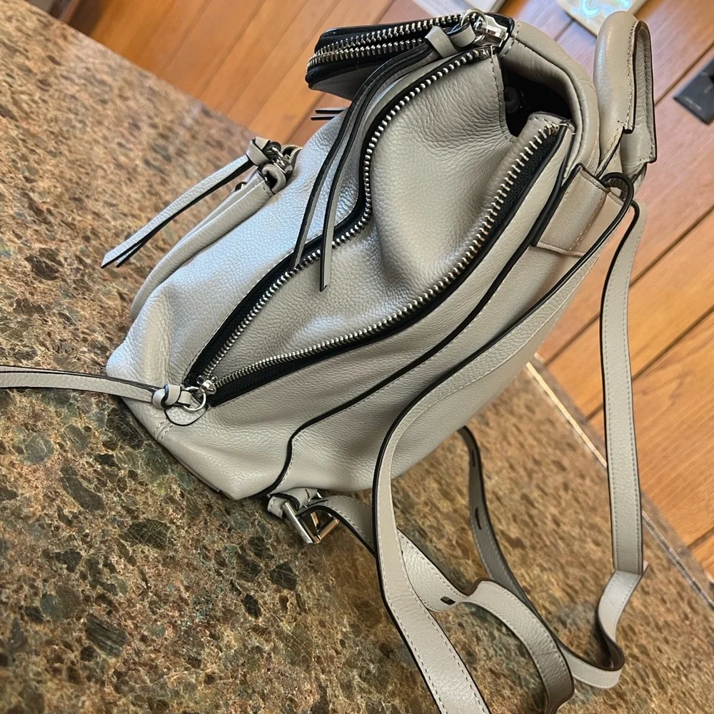 Lodis Light Gray/Cream Leather Backpack - Picture 8 of 11